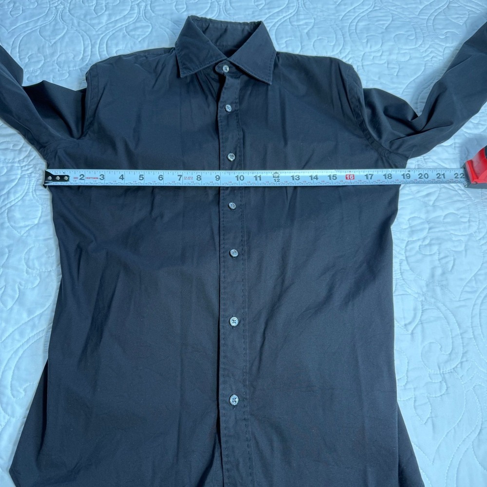 Ralph Lauren Black Label Women Black Elongated Sleeve Shirt Minimalist WNs 6 EUC - Picture 11 of 13